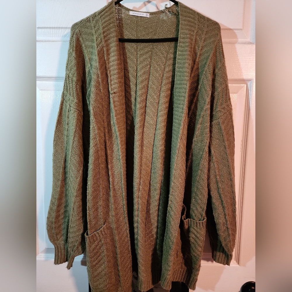 Olive green cardigan